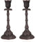 OwnMy Set mit 2 Vintage-Kerzenhaltern aus Metall, Kerzenständer, elegant, kegelförmig, Kerzenständer, Rot-Bronze-Kegelleuchter-Set für Esstisch, Tafelaufsätze, Hochzeitskerzenständer, Dekorationen