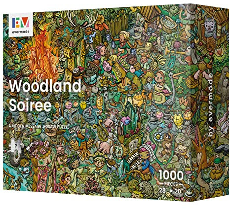 Woodland Soiree - A Hidden Message Mystery Jigsaw Puzzle Age 10+ for Adults - 1000 Pieces, Beautifully Detailed 70x50cm Frameable Art