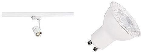 SLV BIMA | LED Strahler 3-Phasen, Dreh- und schwenkbarer Schienen-Strahler, Deckenstrahler, Deckenleuchte, Schienensystem|inkl. effizientem GU10 Leuchtmittel, 3000K, Neutralweiß, inkl. 3Phasen-Adapter