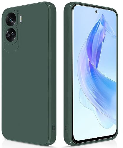 GiiYoon Coque pour Honor 90 Lite 5G Case en Silicone, Etui de Protection Antichoc Etui Housse Silicone Ultra-Mince avec Couche Intérieure en Fibre et Protection pour Caméra, Vert