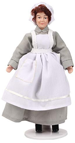 Bagima Puppenhaus Miniatur Porzellan Puppe Modell Ornament Miniatur Porzellan Keramik Puppe Menschen Modell Chef Mann Diener Puppenhaus Zubehör (Koch)