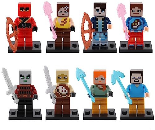 8 Stück minecraft Tortendeko figuren, Cupcake Topper, Cupcake Deko, Kuchendekoration, für Kinder Baby Party Geburtstag Party Kuchen Dekoration Supplies