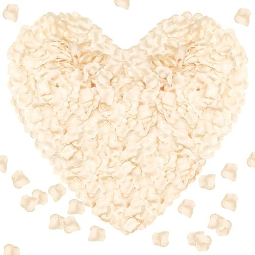 enttgo 1000 Pieces Artificial Silk Rose Petals Flower Decoration Wedding Party (Champagne)