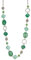 Bulinlin Silber Perplen Lang Kette für Damen Boho Statement Chain Halskette Modeschmuck Geburtstagsgeschenke für Frauen (53-Dark light jade green)