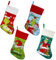 4 x Grinch Weihnachtsschmuck, Strümpfe, gestrickt, bestickt, Weihnachtsbaumschmuck, Taschen für den Innenbereich, für Familienkamin, Grinch, Weihnachtsbaumschmuck