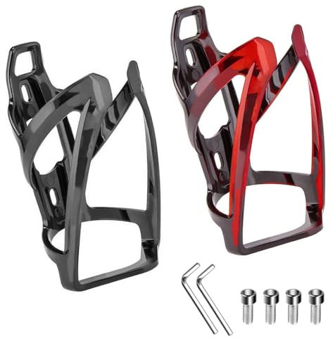 Flaschenhalter Fahrrad, 2er-Pack Fahrrad Flaschenhalter Getränkehalter Fahrrad Trinkflaschenhalter für MTB, Rennrad, Mountainbikes, Schwarz Rot