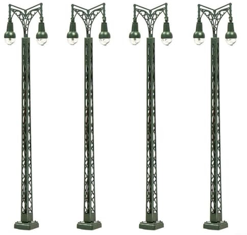 4 Stück Modelleisenbahnleuchten Gittermastlicht N-Spur Licht Layout Modell Bahn Lampe Led Leuchte Strassenlampen Gitter Mast Light