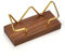 NQEUEPN Holz Visitenkartenhalter, Goldfarbener Metall Desktop Visitenkarten Display Schwarzer Walnuss Namenskartenständer für Home Business Office School