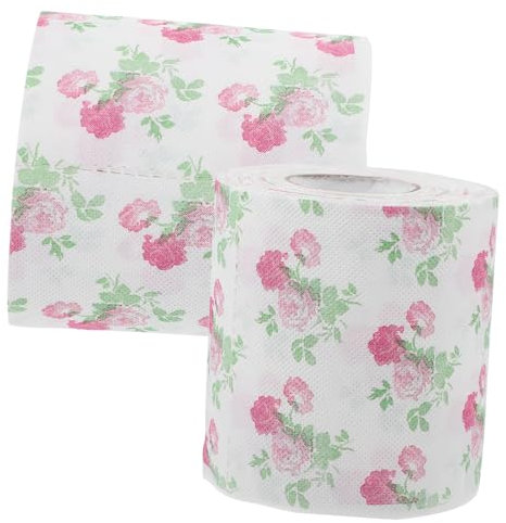 2Rolls Decorative Toilet Paper Pattern Disposable Toilet Paper Napkins Tissue for Bathroom and Kitchen Use Ideal for Parties and Everyday Decor