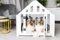 Pet World Design Hundehütte aus Holz, Hundekäfig Verschließbar, Tierhaus, Hundelaufstall, Hundehaus, Haustierbox, Hund, Katze, Indoor, Weiß