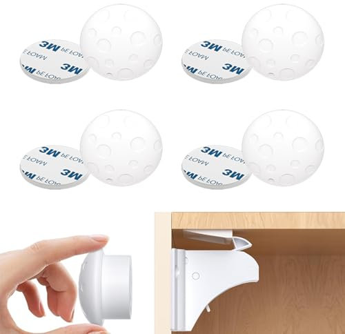 Chiave Magnetica di Sicurezza per Armadio, 4 Pezzi Chiusura Cassetti per Bambini Magnetici Chiave di Sicurezza Magnetica, Chiusura di Sicurezza Invisibile per Armadio