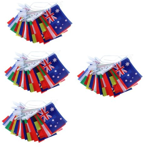 Cabilock 8sets Country Flags Bunting Decorations Soccer Party Banner International Flags