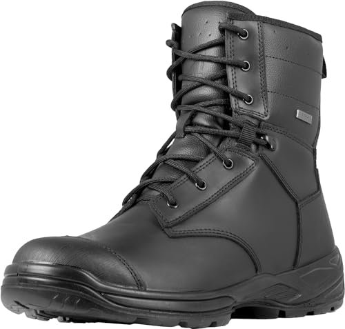 ACE Schakal Botas hombre - Crazy Horse botas de cuero con cordones para hombre - robustas e impermeables - Negro - 41