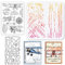 GLOBLELAND Vintage Flugzeugen Stamps Stanzschablone für die Kartenherstellung Wolken Kompass Bannerrahmen Silikonstempel Stanzschablone Flugzeug PET Malschablonen Für DIY Scrapbooking