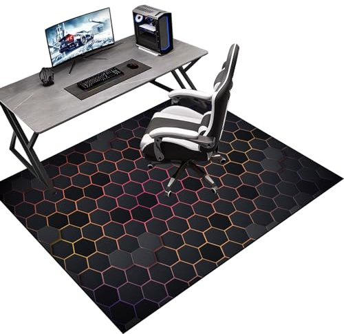 200 x 230 cm Schreibtischstuhl unterlage für Laminat, Bürostuhl Unterlage Teppich, Bodenschutzmatte für Hartböden, Gaming Teppich Stuhlunterlage, Gamer Teppich, Bürostuhl Matte für Bodenschutz
