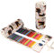 GXGM 36 Löcher Canvas Pencil Bag, Bleistifthalter für Künstler, Pencil Holder, Aufbewahrung für Stifte und Buntstifte zum Schreiben, Zeichnen, Glückskatzenmuster, 1 Stück