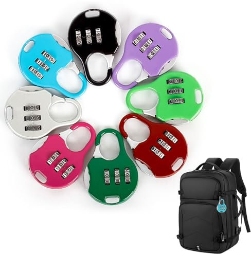 8 Stück Mini-Vorhängeschloss,Zahlenschloss 3 Stellig,Zurücksetzbar,Mini Zahlenschloss,Zahlenschloss Klein,Mini Schloss,Kofferschloss Zahlenschloss Für Fitnessraum Schließfächer Reisen (8 Farben)