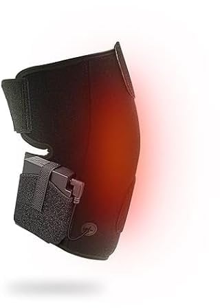 Aroma Season Heated Knee Brace, Rechargeable Knee Brace Warmer with 3 Heating Levels 3000mAh, Portable Heated Knee Support, Gifts for Women and Men, Black(Single)