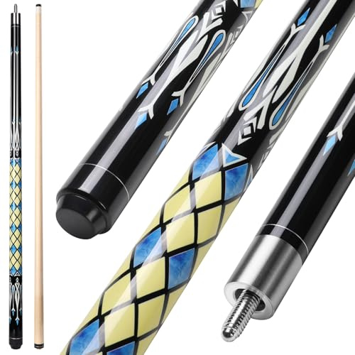 ASMPCUE Billard Queue, 58'' 20oz Pool Queue Kanadischer Ahorn Pool Cue 13mm Spitzen für Professionelle Billardspieler, Queue Stick für Billard Tisch Sport