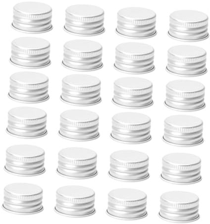 GRADENEVE 50stücke Aluminium Schraubverschluss Mini Flaschendeckel Transparent Kleine Flaschen Ersatz Verschluss Für Getränke Sicherer Gewindedichtungsschutz Reisefreundlich
