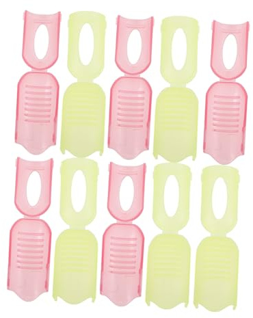 OFFIGAM Pinces à Ongles Plastique Pour Dissolvant Gel Vernis 10 Pièces Taille Ajustable Clip De Dissolvant Professionnel Semi-transparent Rose Foncé Et Jaune Pour Manucure à Domicile Voyage