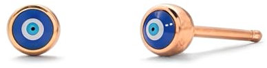 PERIMADE Vergoldete kleine böse Blick-Ohrstecker für Damen, 925er Sterlingsilber, türkisches blaues Auge, zierlich, hypoallergen, läuft nicht an, Schmuck, Geburtstag, Weihnachten