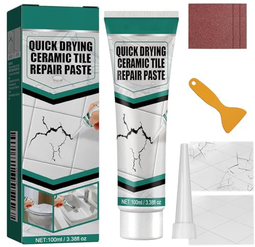 Ceramic Tile Repair Kit – Fix Small Holes & Cracks in Tiles & Shower Trays – Durable, Waterproof Repair Paste for Seamless Results – Easy DIY Solution for Damaged Surfaces