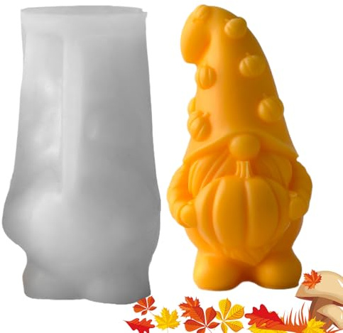 Halloween Silikonform Wichtel, Halloween Zwergen Kerzenformen, Kürbiswichtel Kerzen Und Harzform Herbst Deko Wichtel Kerzen Formen Silikon Halloweens Thanksgiving Basteln Dekoration