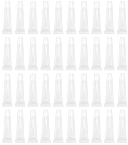 EPIGEIST 40 Stück Lippenbalsam Tuben Leerbehälter Transparent Weich Lip Pomade Tiegel Wiederverwendbar Auslaufsicher Für DIY Lippenpflege Mädchen Kosmetik Verpackung