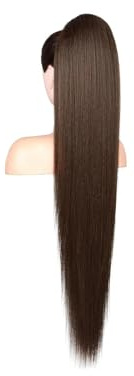 Natural #4 Straight Drawstring Ponytail Clip In Hair Extensions 100% Human Hair Extensions Stunning Look(22inches)