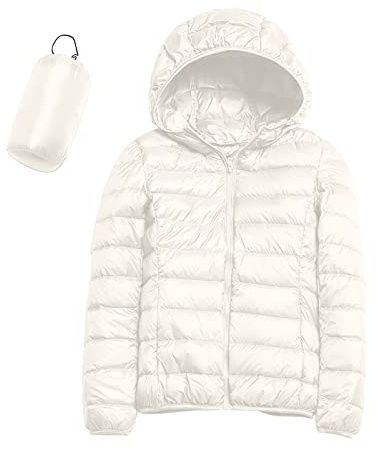 Piumino Donna 100 Grammi Leggero con Cappuccio Piumini Elegante Giacca Ripiegabile Donna Giacconi Invernali Taglie Grandi Cappotto Ultraleggero Giubbotti Imbottiti Giubbini