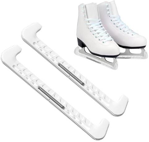 RQcMid Kufenschoner Für Schlittschuhe, 2 Stück In Weiß, Ideal Für Eishockey Und Eiskunstlauf, Passend Für Bauerschlittschuhe Und Kinder Schlittschuhe, Abmessungen: 32 X 6 X 2 cm