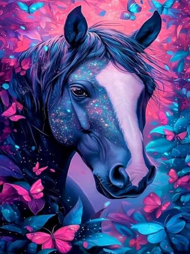 Puzzle 120 Teile Glitzer Pferd, 120 Teile Challenge Puzzle für Erwachsene, Spaß puzzlespiel Premium Quality Klassisches Puzzles
