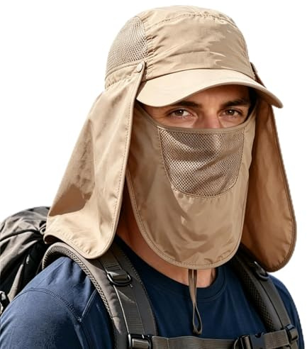 SilverChry Sonnenhut mit Abnehmbarer Halsklappe,Cap mit Nackenschutz Herren – EIN 3-in-1 Outdoor-Hut für Damen und Herren, UPF50+ UV-Schutz, ideal zum Wandern,Angeln,Campen und Gärtnern