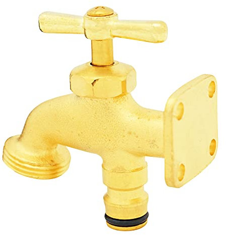Parkland Solid Brass Hose End Tap Outdoor Brass Tap Allotment Tap Outside Anywhere Tap for Convenient Water Access