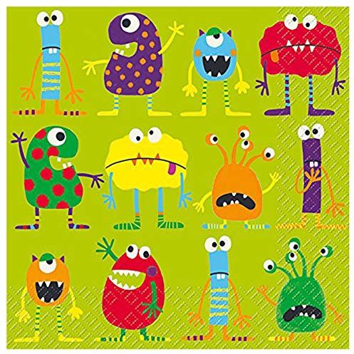 Stewo 2572752545 Servietten Monster, 33 x 33 cm, 20 Stück, bunt