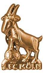 380309-1. FC Köln Hennes pin, 1.FC Köln, original fan accessory