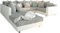 DELIFE Couch Clovis Weiss Hellgrau Hocker Armlehne Wohnlandschaft Modulsofa