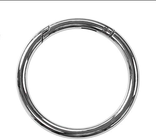 1 Ring Karabiner Innen-Ø Größenwahl Farbwahl Metall Ringkarabiner Schlüssel, Farbe:silber, Größe:Rund | 50mm x 6mm
