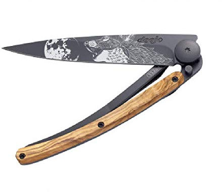 Deejo Leichtgewichtsmesser, BLACK TATTOO 37g, HOWLING WOLF