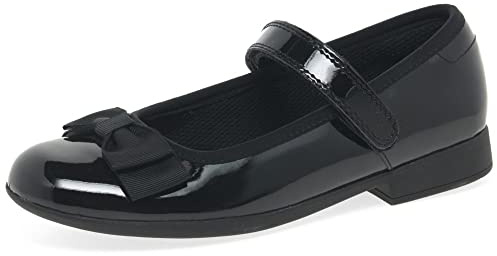 Clarks Scala Tap Girls School Shoes 2 UK Child Narrow Black Patent