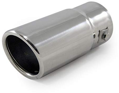 Auspuffblende Endrohr Auspuff Universell Schalldampf Edelstahl Rund bis 53mm Chrom AutoHobby