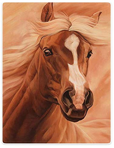 YISUMEI Kuscheldecke Pferd Decke Flauschige Weich Fleecedecke für Sofa Bett,Braun,80x120cm
