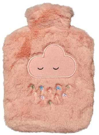 DRAEGER PARIS | Bolsa de agua caliente color coral peluche nube - Bolsa de agua caliente invierno cocooning |Regalo bolsa de agua caliente para niños - Bolsa de agua caliente para adultos y niños