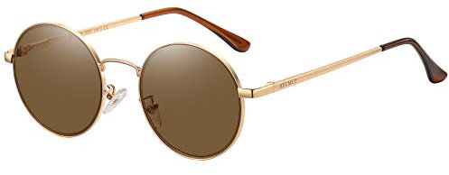 H HELMUT JUST Gafas De Sol para Hombre y Mujer Vintage Redondas Espejo Protección UV400 HJ1303