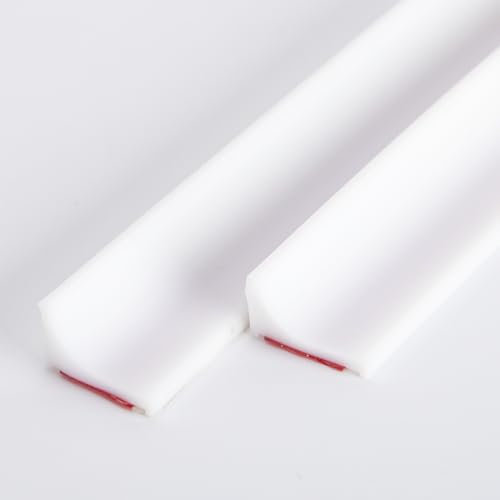 39Inch/1M Silicone Wet Room Floor Barrier Shower Threshold Water Dam, Self Adhesive Shower Rubber Tray Sealing Strip,Shower Barrier Bathroom Trim Worktop Edging Seal,Bath Dam Water Stopper(White)