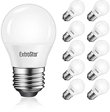 EXTRASTAR 10 x Bombillas LED E27, 5W Equivalente a 40 W Halógena, Luz Fría 6500K, 400 Lúmen, No regulable, Paquete de 10