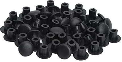 Agoky 50/100 Pcs Plastic Innensechskant Abdeckkappe Sechskantschrauben Kappenschutz Schrauben Beschützer Ersatzteil Zubehör schwarz weiß blau grün gelb grau rot Schwarz 5mm