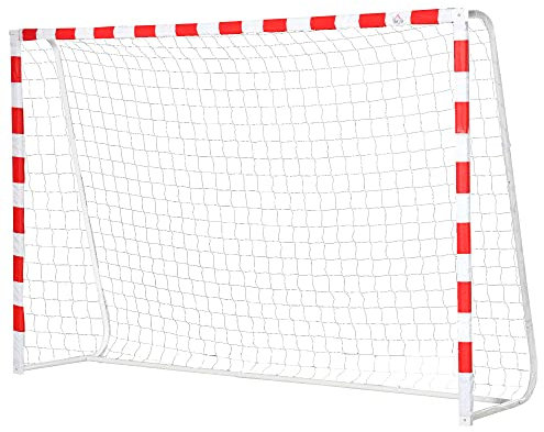 HOMCOM Rete da Calcio, Porta da Calcio e Calcetto in Plastica PE per Adulti e Bambini, 302x83x201cm