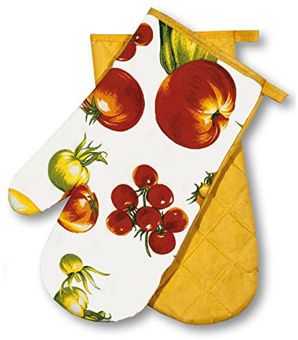 Ofenhandschuhe Kitchen, Vegetables, gelb, 1 Paar, PSA-Kategorie II bis 250°C hitzebeständig, geprüftes und zertifiziertes Produkt